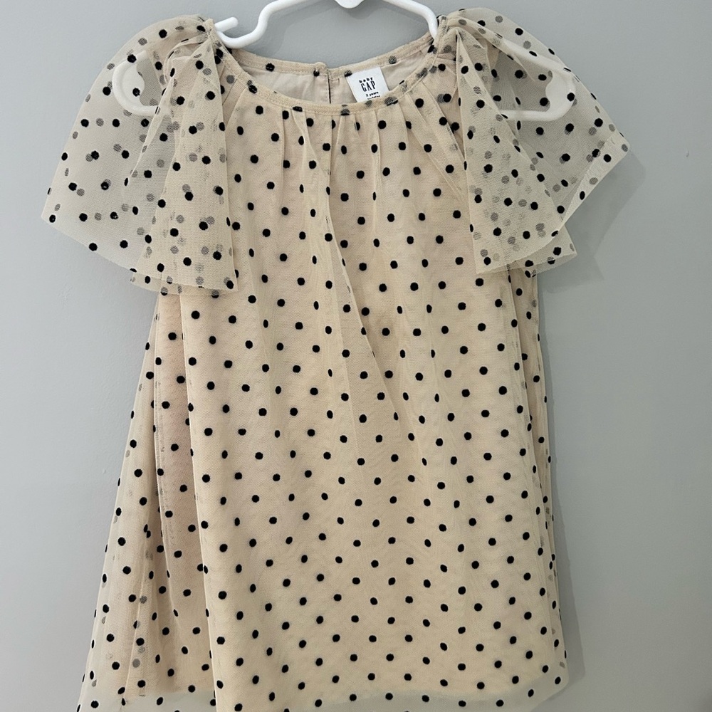 Gap Polka Dot Tulle Flutter Sleeve Dress